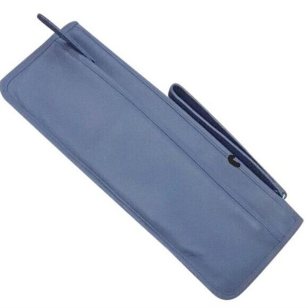 Hobo International Slate Blue Gray Leather Slim Long Wristlet Clutch Bag